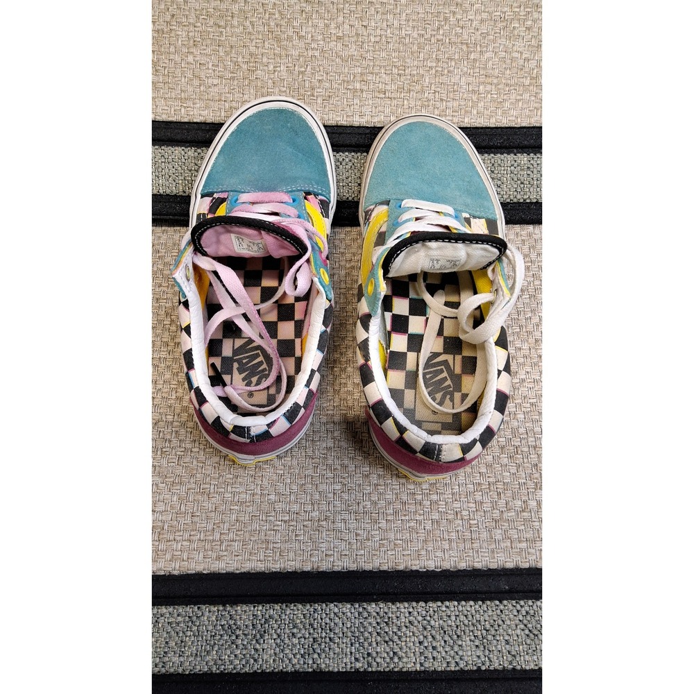 Vans Old Skool 3D Checkerboard Multi Color Suede Sneakers Mens 5.5 Womens 7 (b8)